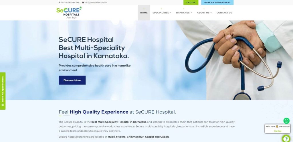 SeCURE Hospitals website by TecoBytes