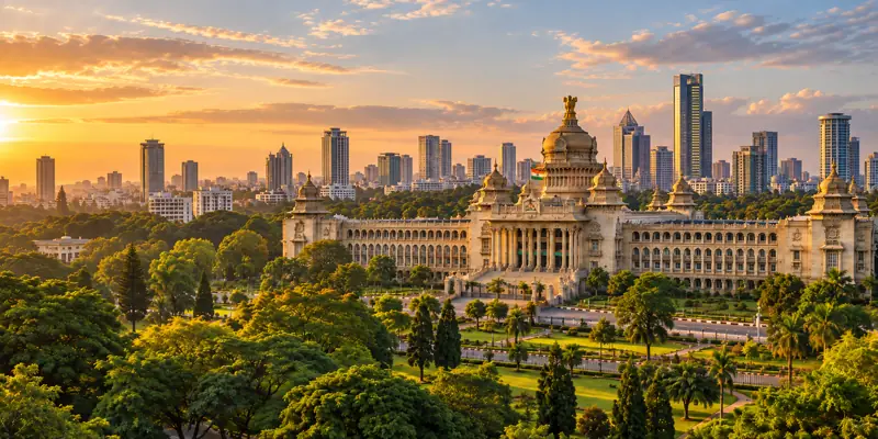 Bengaluru – Vidhana Soudha and city skyline, TecoBytes Bengaluru office